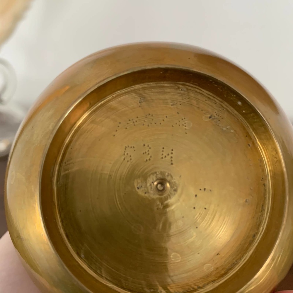 VTG Indian Gold Brass Etched Bottleneck Bud Vase - Picture 8 of 10